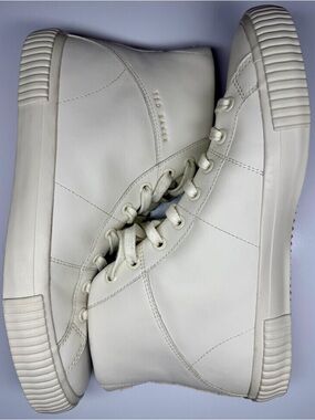Ted Baker Kimyil White Leather High‑Top Sneakers – EU 41‎ / W 10.5 / M 8